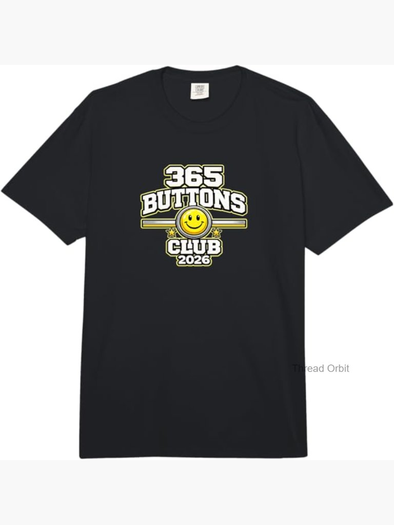Viral Meme 365 Buttons 2026 Retro Graphic Tee Short Sleeve Heavyweight Cotton